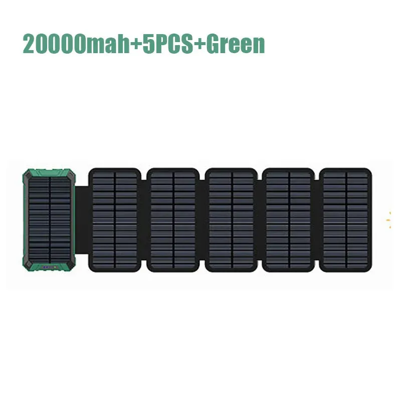 Portable Solar Panel Power Bank 20000mAh Usb Portable Cell With Battery Charger