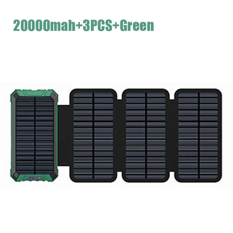 Portable Solar Panel Power Bank 20000mAh Usb Portable Cell With Battery Charger