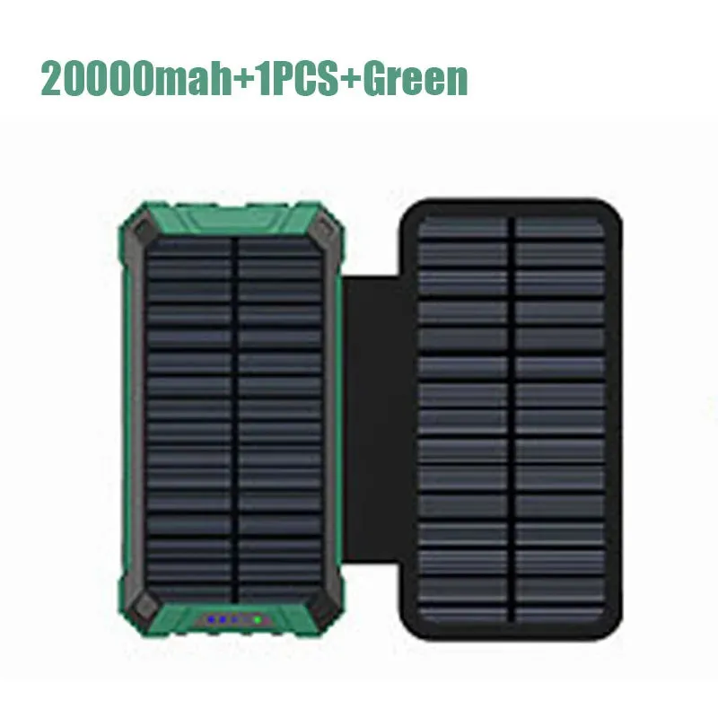 Portable Solar Panel Power Bank 20000mAh Usb Portable Cell With Battery Charger