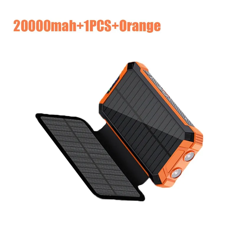 Portable Solar Panel Power Bank 20000mAh Usb Portable Cell With Battery Charger