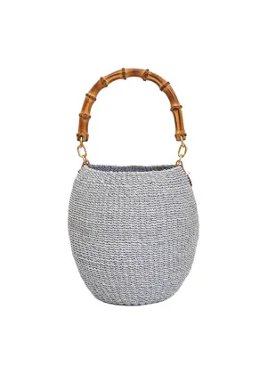 Pot de miel w/ bamboo handle in powder blue