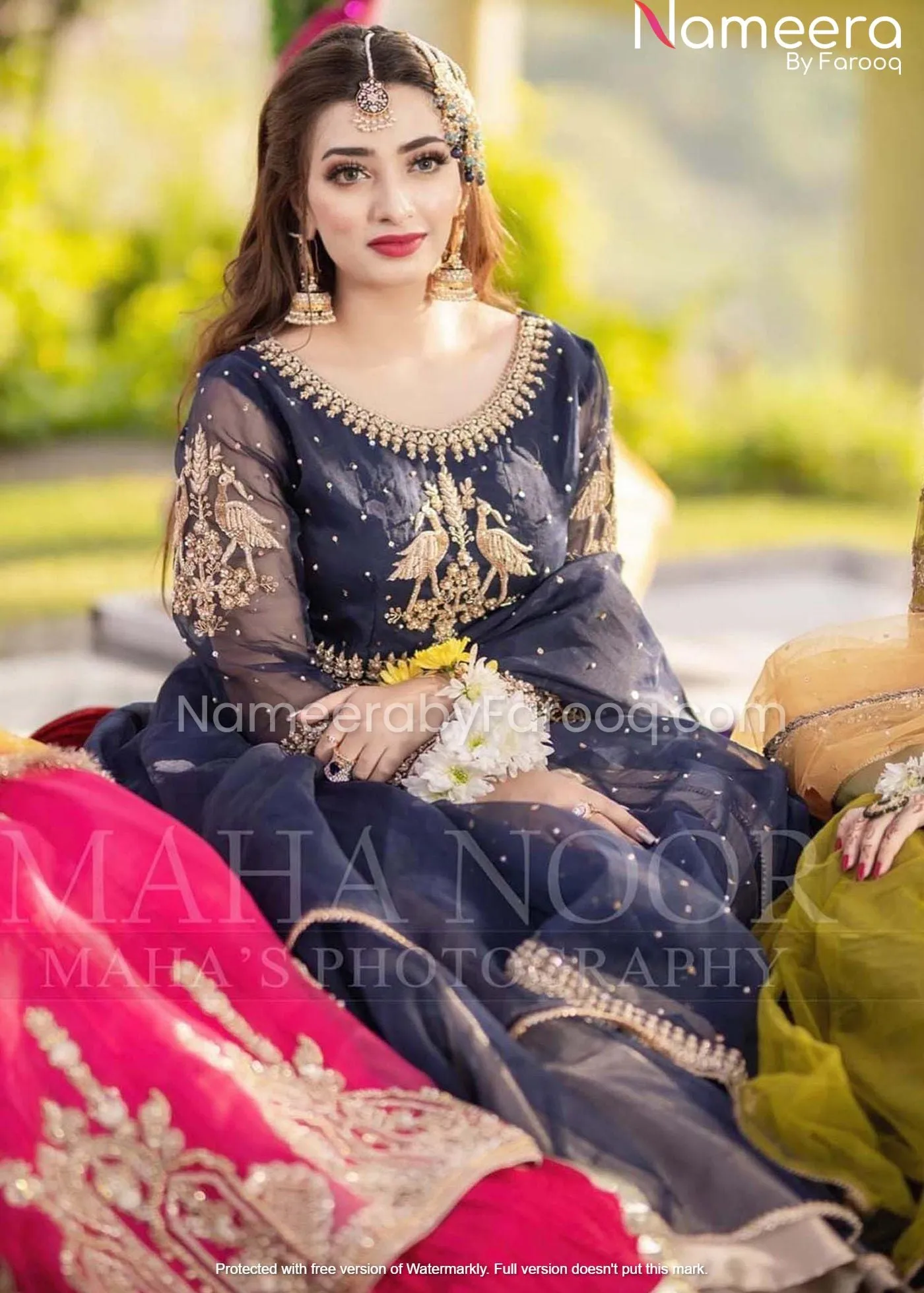 Premium Pakistani Gowns in Blue for Wedding #PN160