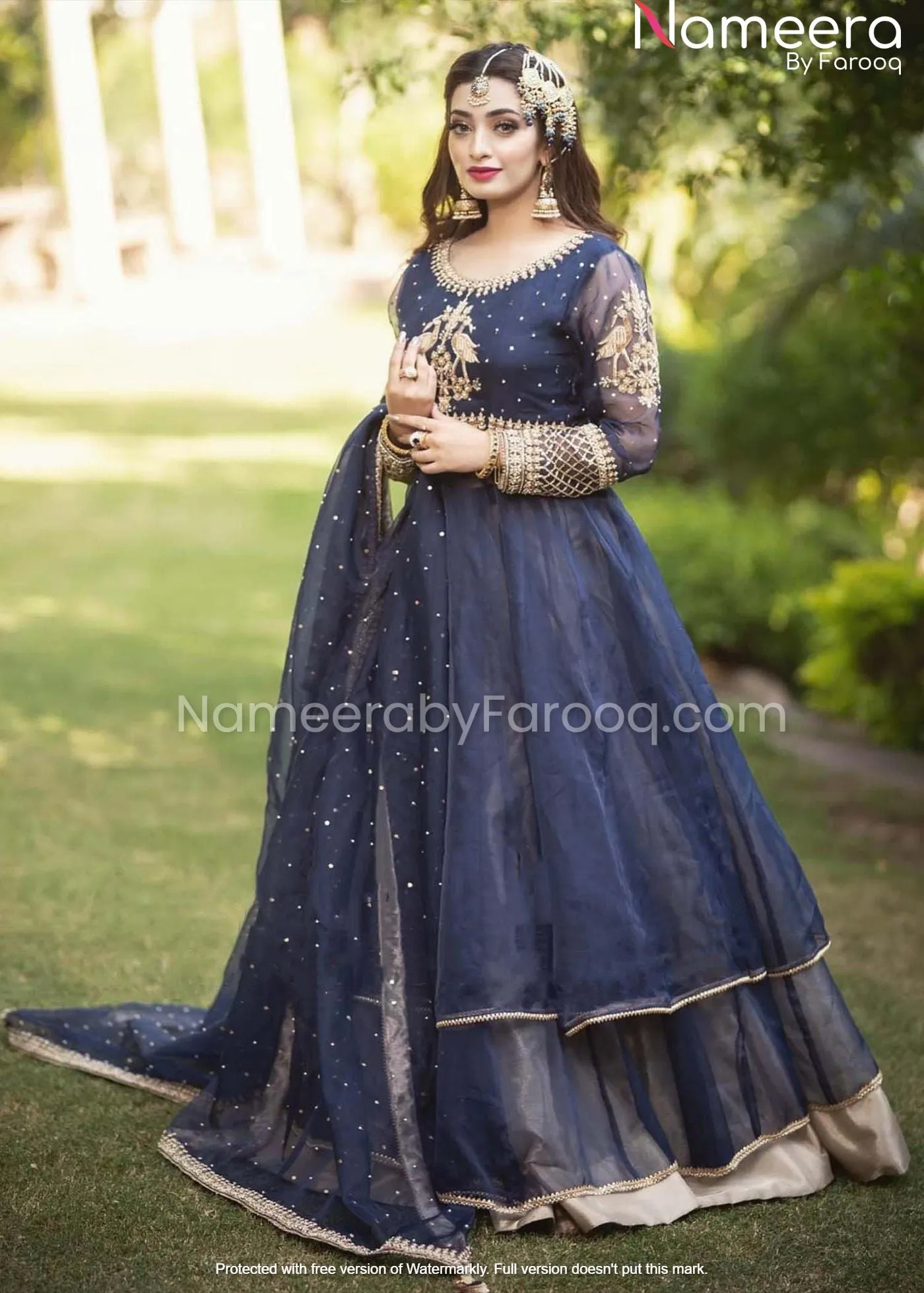Premium Pakistani Gowns in Blue for Wedding #PN160