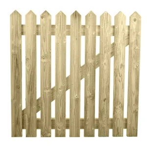 Pressure Treated Picket Side Gate Pointed Top 1.8m