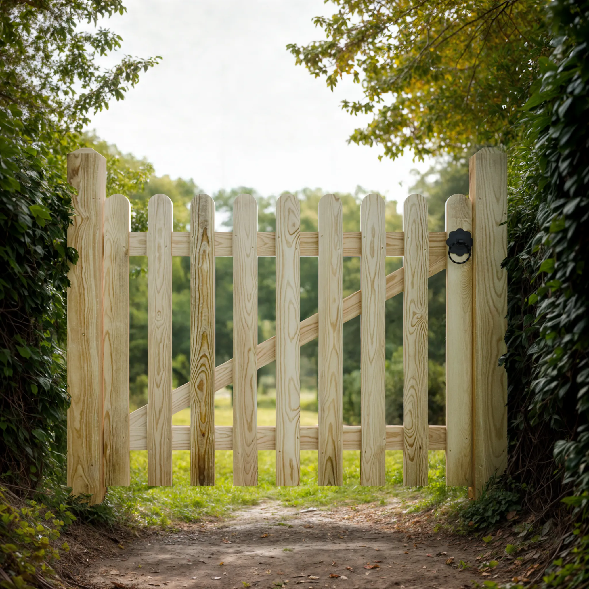 Pressure Treated Picket Side Gate Round Top 1.8m