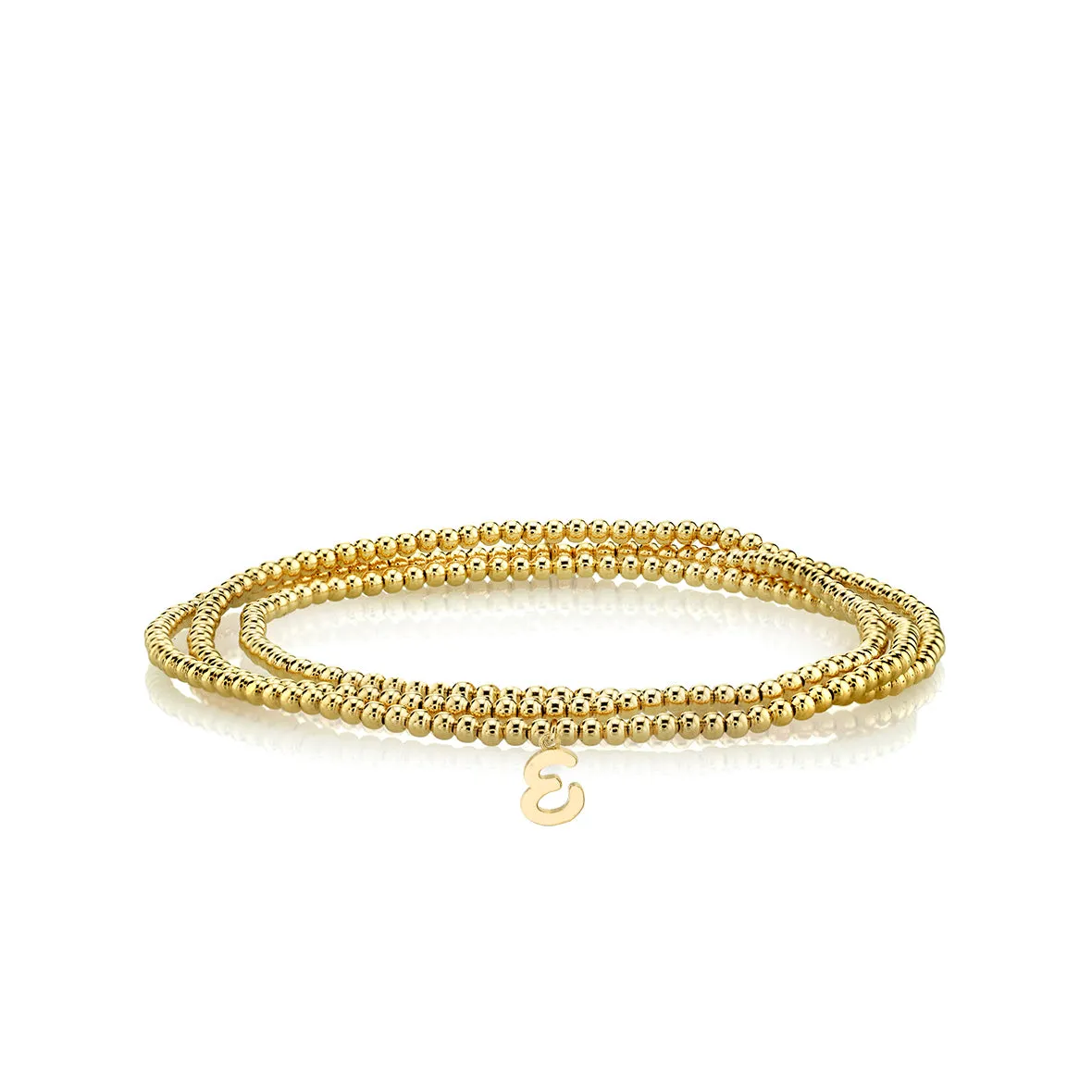 Pure Gold Tiny Initial on Gold Beads