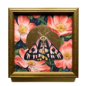 "Bloom" Elegant Sheep Moth Embellished Print