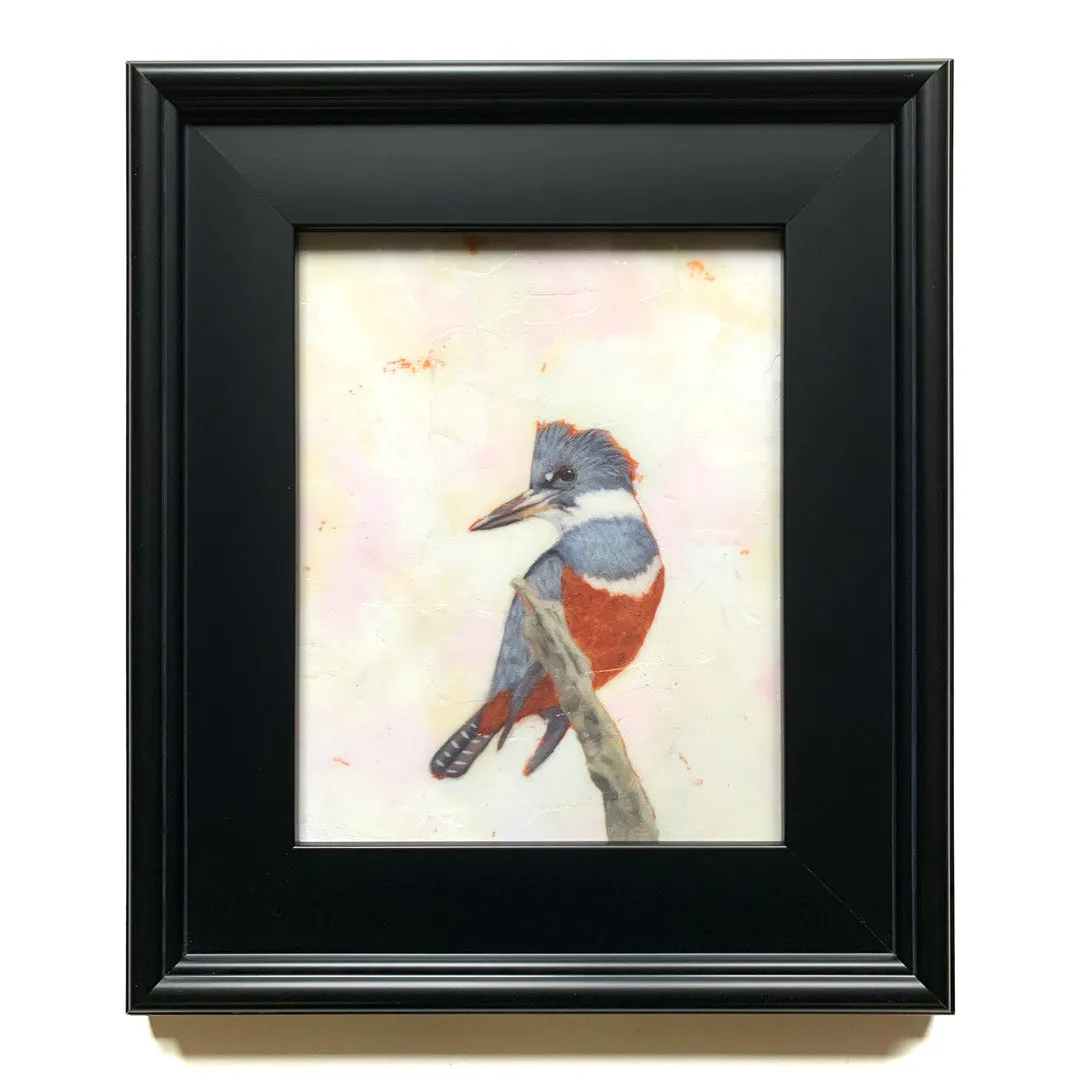 "Kingfisher" Bird Embellished Canvas Print