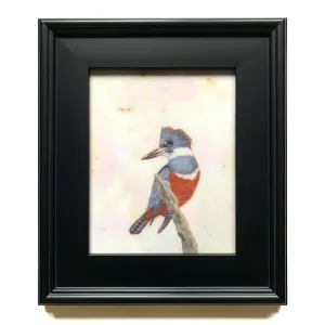 "Kingfisher" Bird Embellished Canvas Print