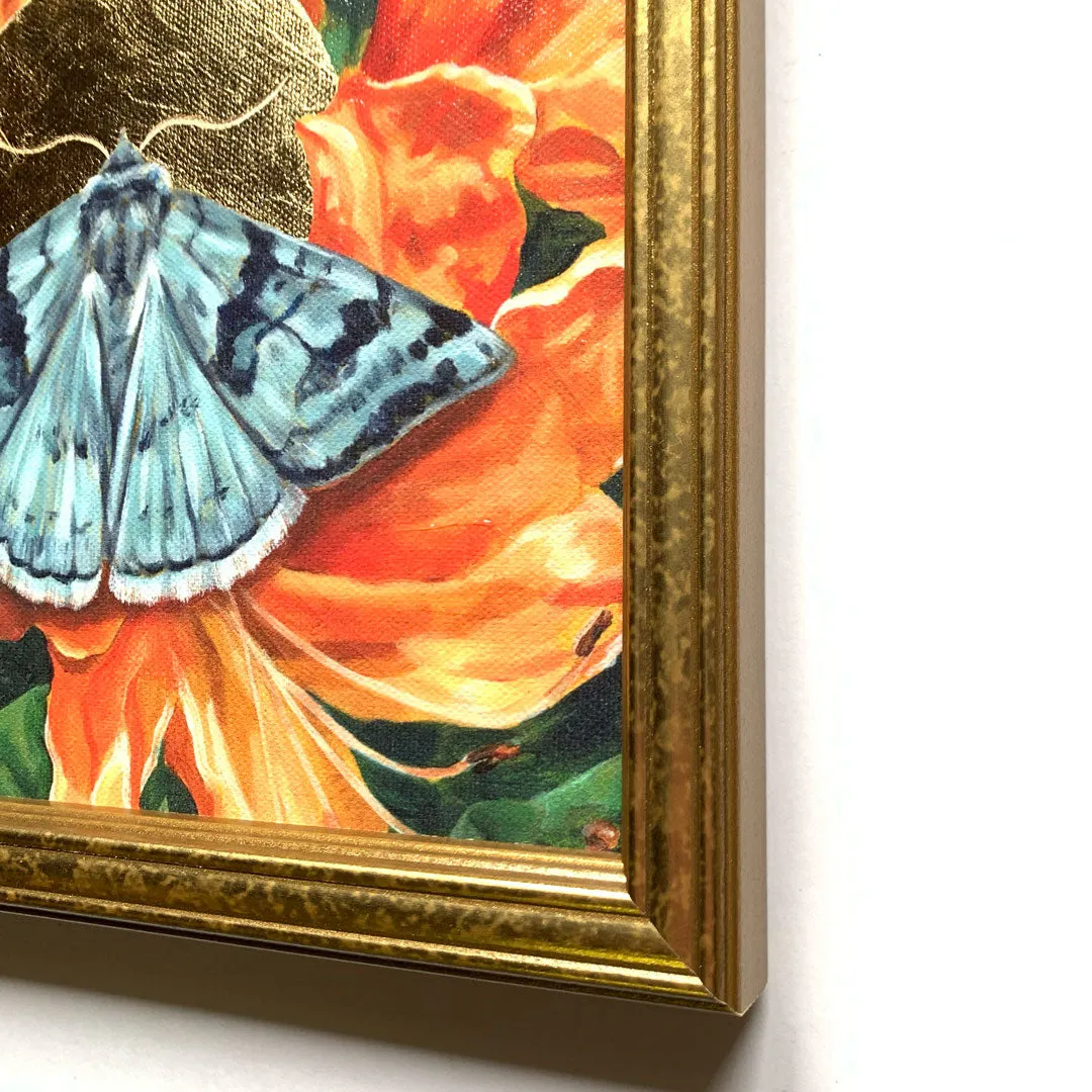 "Thrive" Cerulean Looper Moth Embellished Print