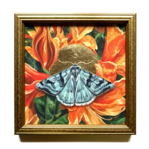 "Thrive" Cerulean Looper Moth Embellished Print