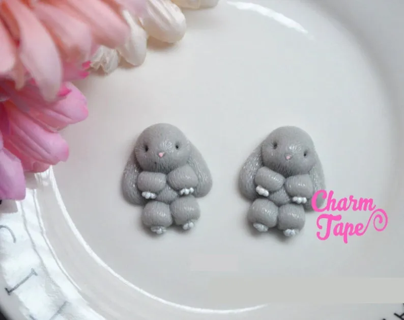 Rabbit Bunny Flat Back Cabochon Cabs 25x30mm M040
