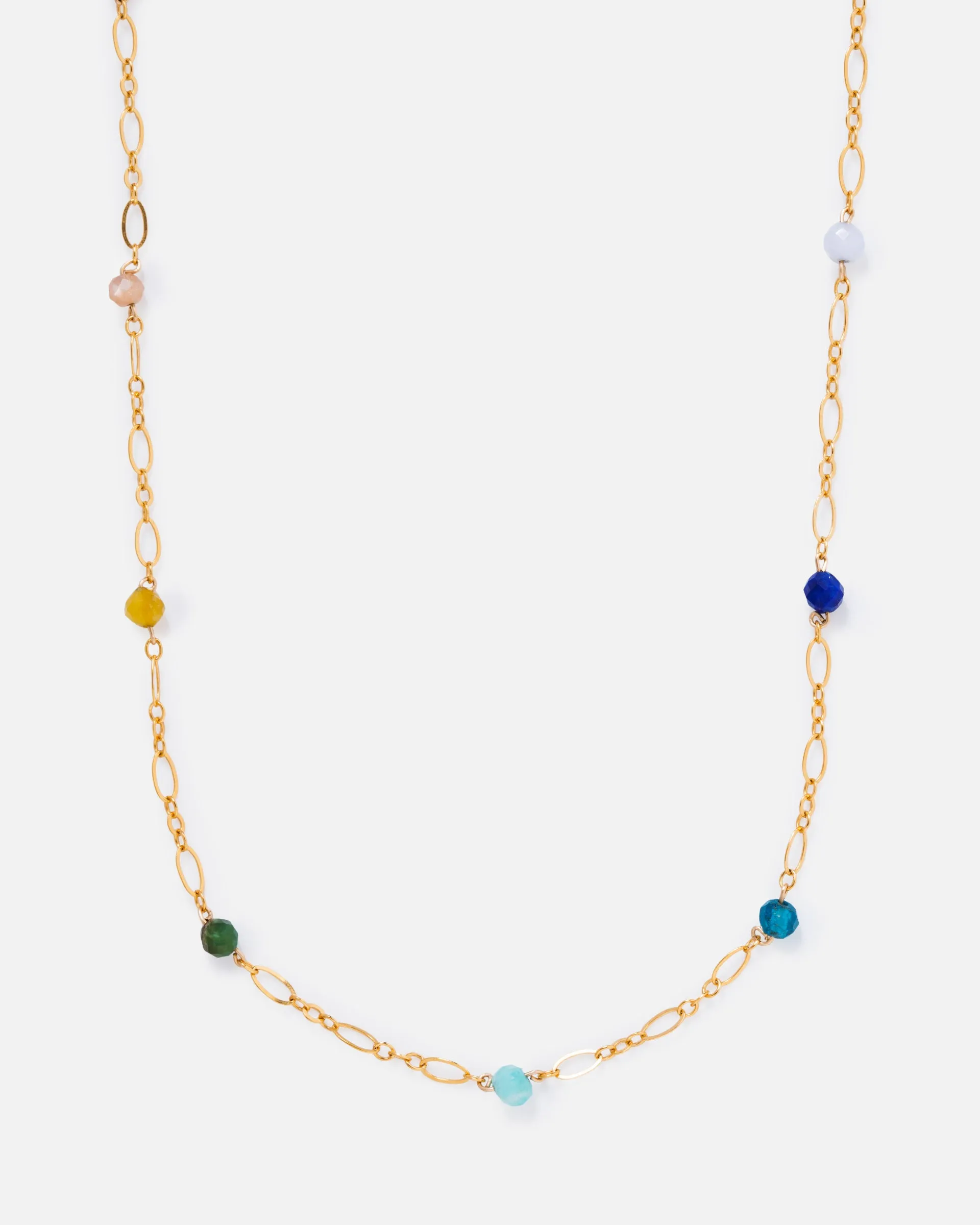 RAINBOW BEADED 14K GOLD FILLED FANCY CHAIN