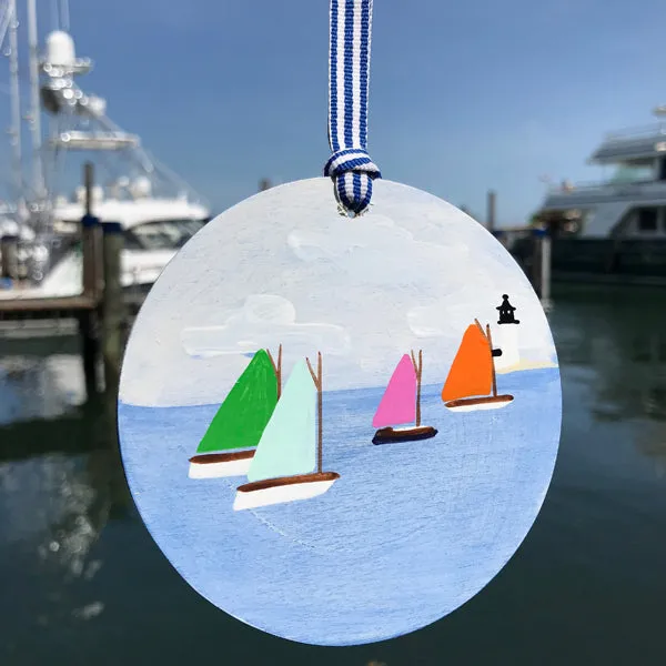 Rainbow Fleet Flat Round Ornament