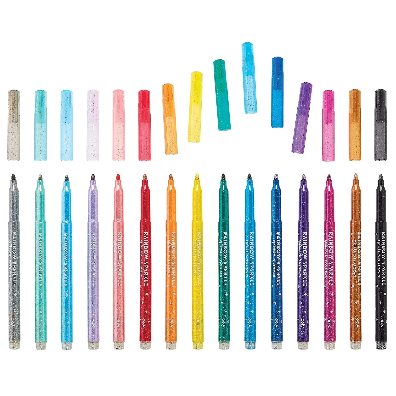Rainbow Sparkle Glitter Markers- Set of 15