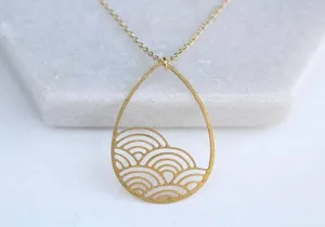 Raindrop Cloud Necklace - Gold