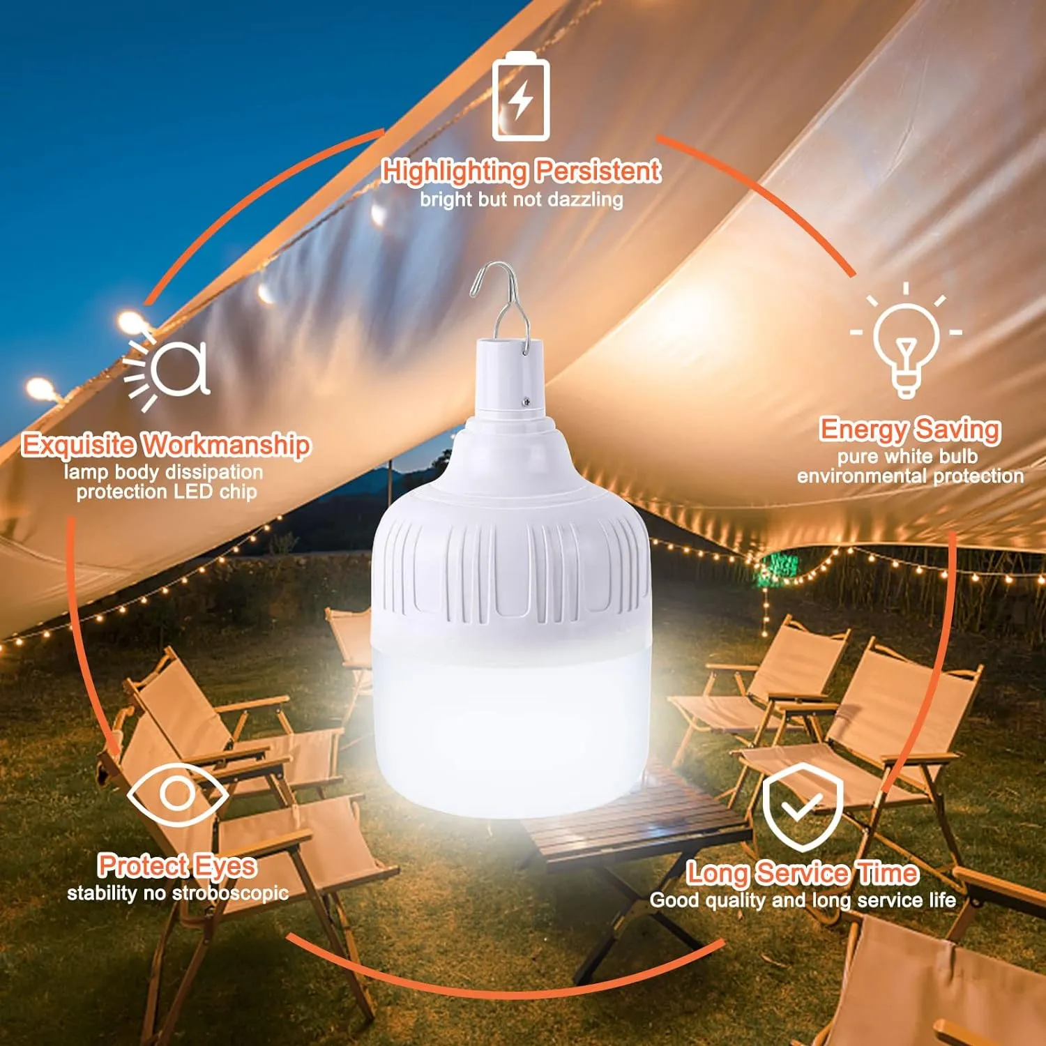 Rechargeable Portable Light Bulb 30W 3600mAh - FY-04