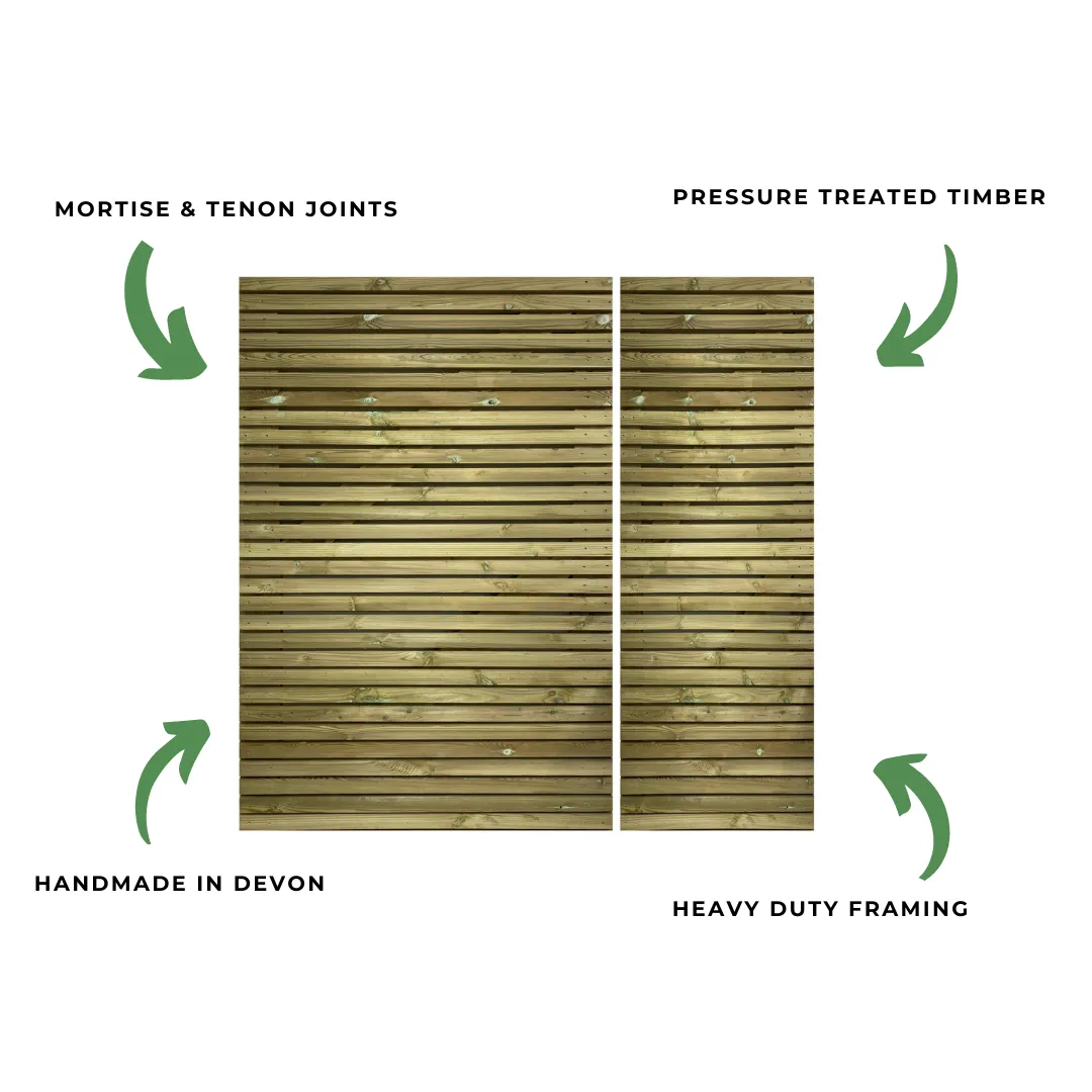 Redwood Slatted Gates 3/4 1/4