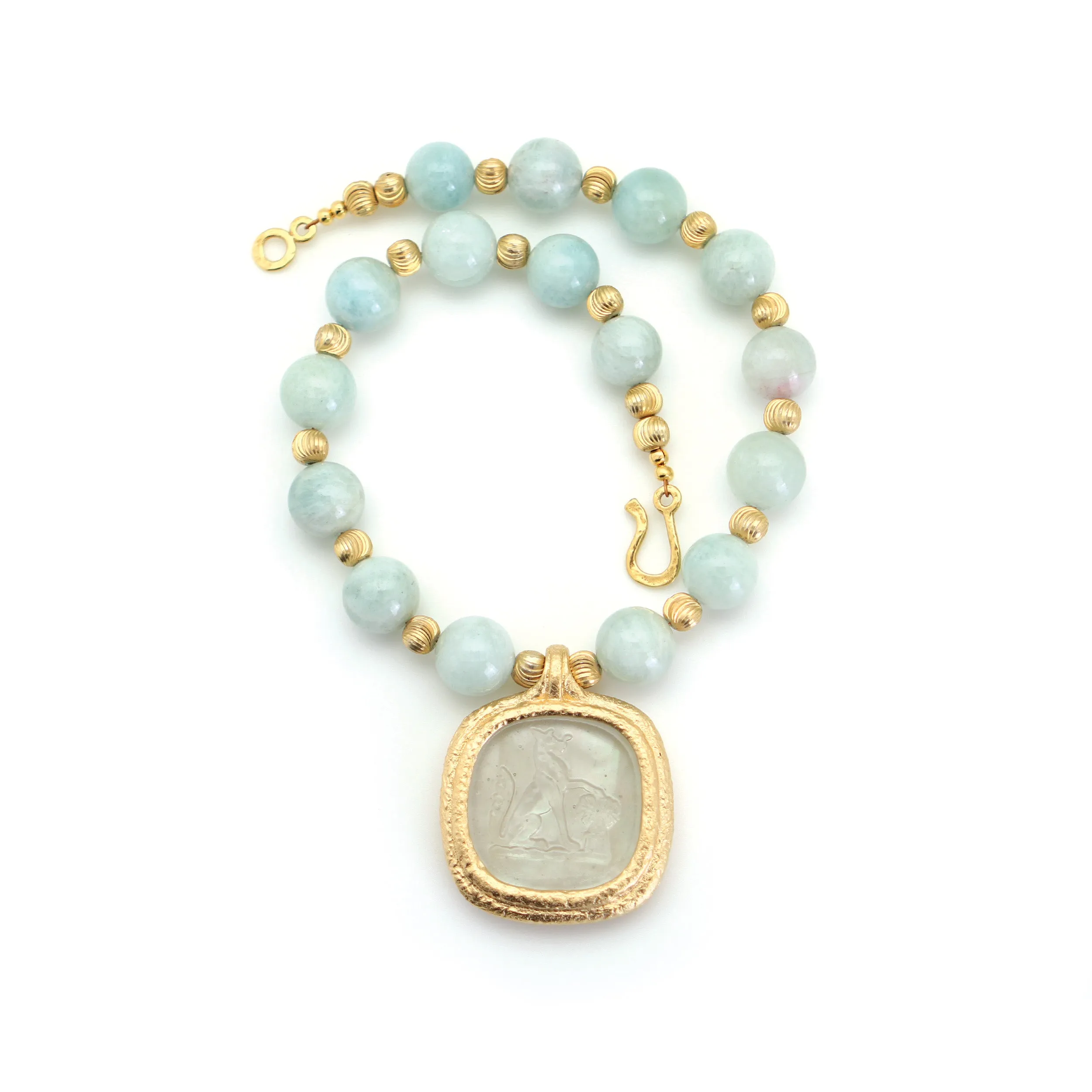 Reprotique Grey Glass Fox Intaglio Drop
