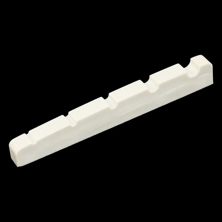 Resonant Plastic Slotted Nuts for 5-String Bass, (44.5 x 3 x 6 mm), Pack of 5