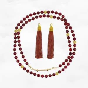 Return to Origin Multi-style Garnet Beaded Necklace with Tassels