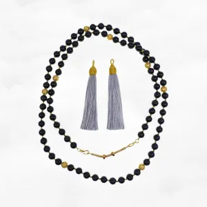 Return to Origin Multi-style Obsidian Beaded Necklace with Tassels