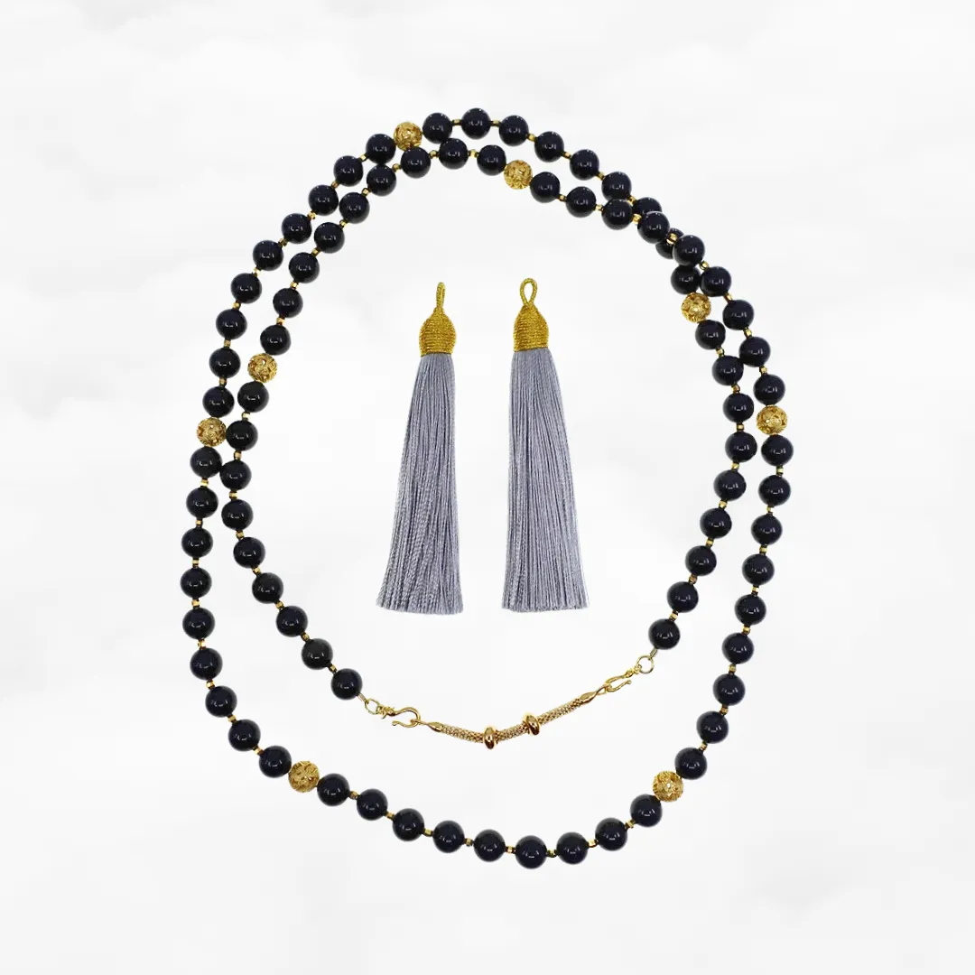 Return to Origin Multi-style Obsidian Beaded Necklace with Tassels