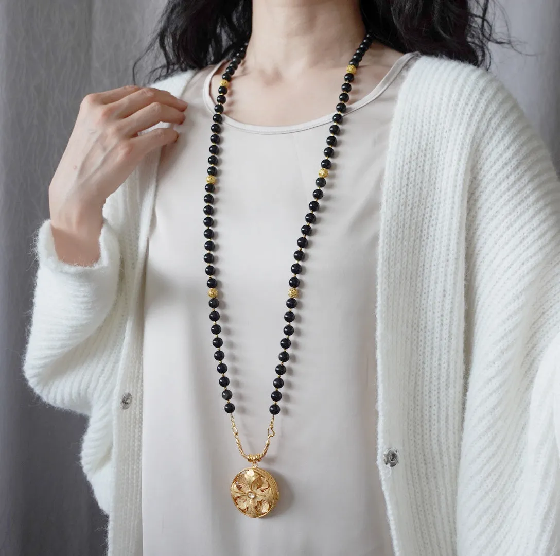 Return to Origin Multi-style Obsidian Beaded Necklace with Tassels