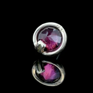 Rhodolite Garnet in 14k White Gold Setting - 14ga Threaded End