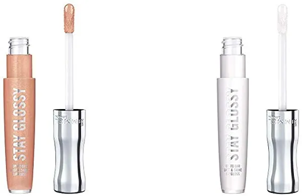 Rimmel Stay Glossy 6 Hour Lipgloss, Non-Stop Glamour, 0.18 Fl Oz (Pack of 1) & Rimmel Stay Glossy 6 Hour Lipgloss, Seduce Me, 0.18 Fl Oz (Pack of 1)