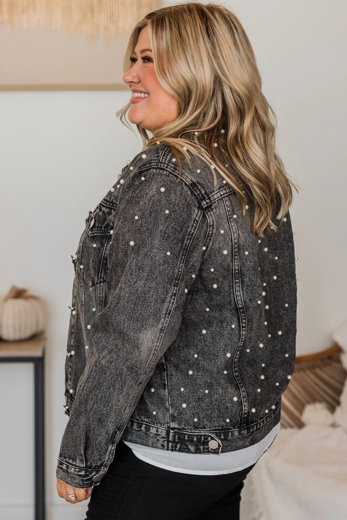 Risk Taker Embellished Jean Jacket- Black
