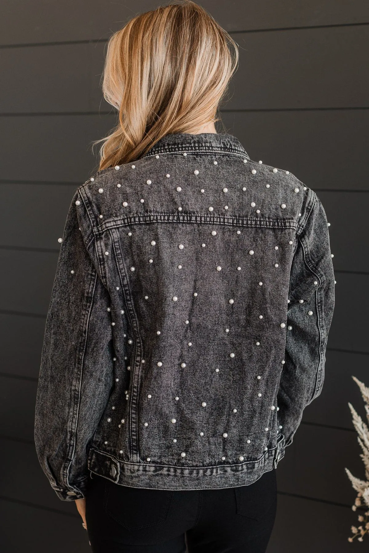 Risk Taker Embellished Jean Jacket- Black