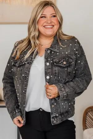 Risk Taker Embellished Jean Jacket- Black