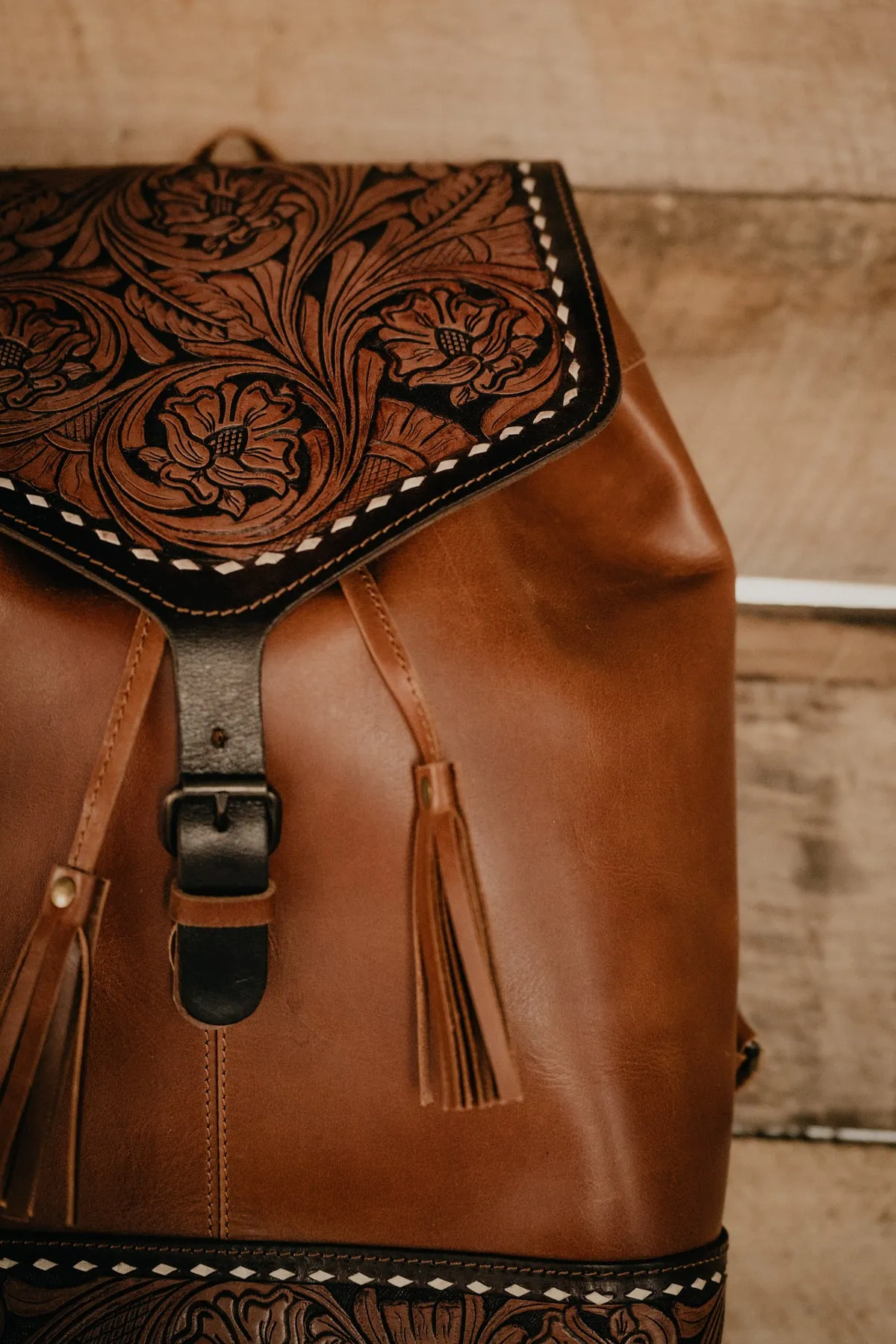 'Rory' Tooled Leather Back Pack (2 Options)