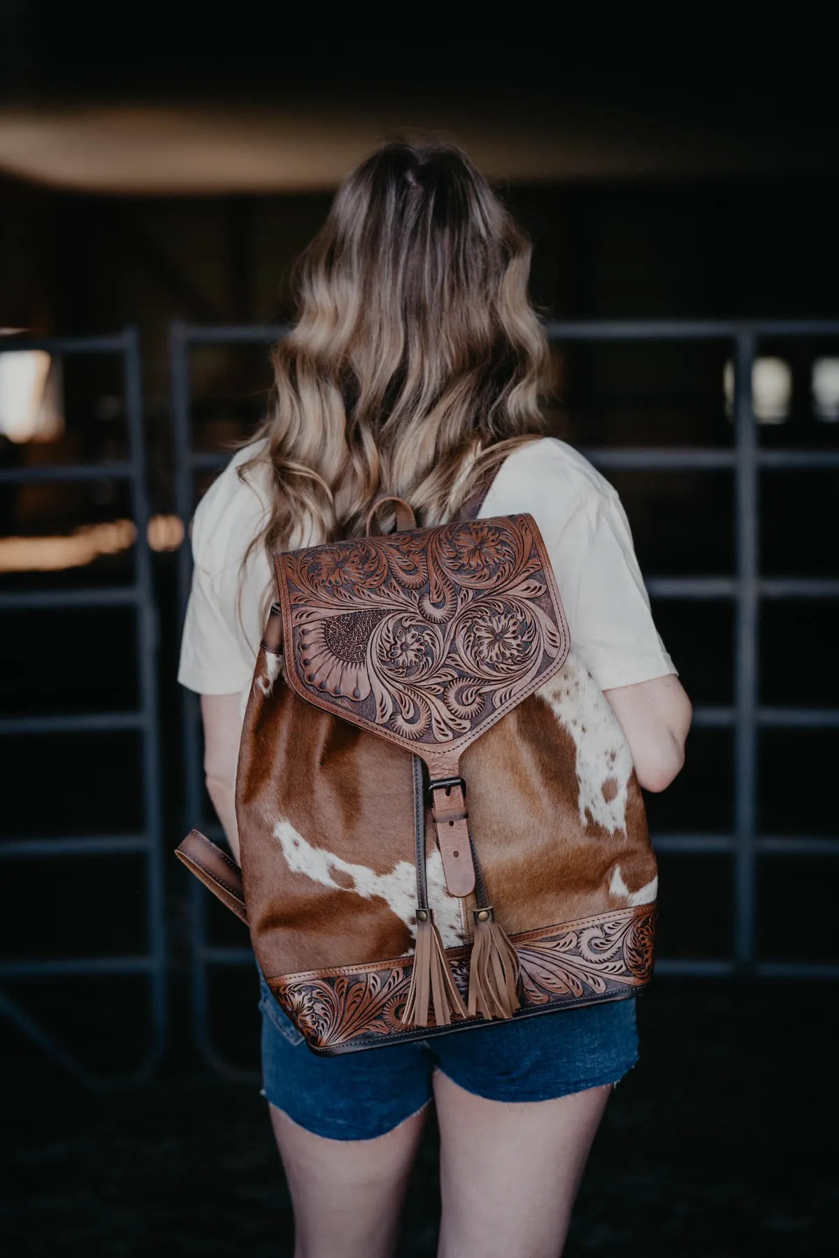 'Rory' Tooled Leather Back Pack (2 Options)