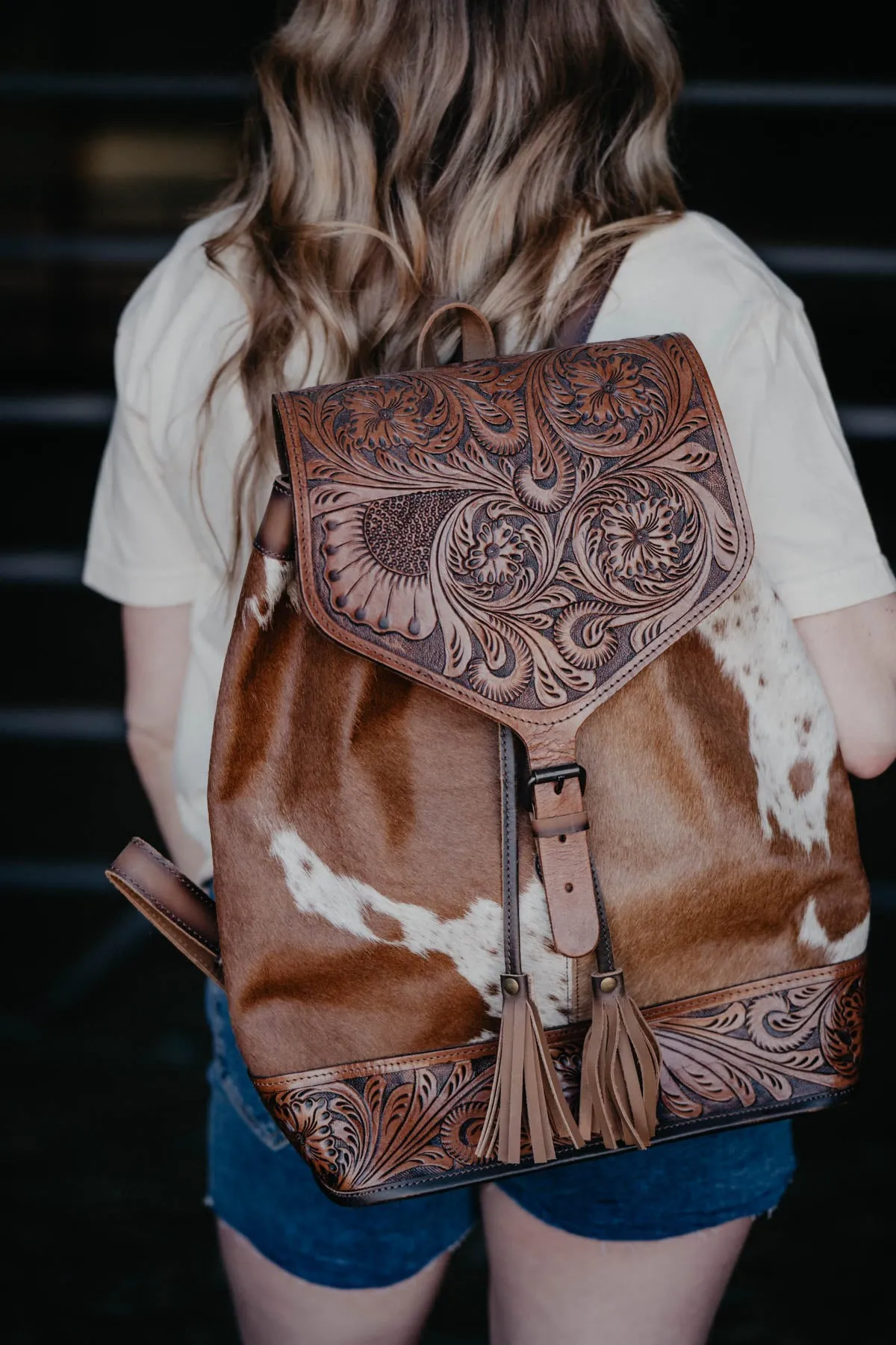 'Rory' Tooled Leather Back Pack (2 Options)