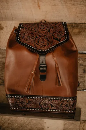 'Rory' Tooled Leather Back Pack (2 Options)