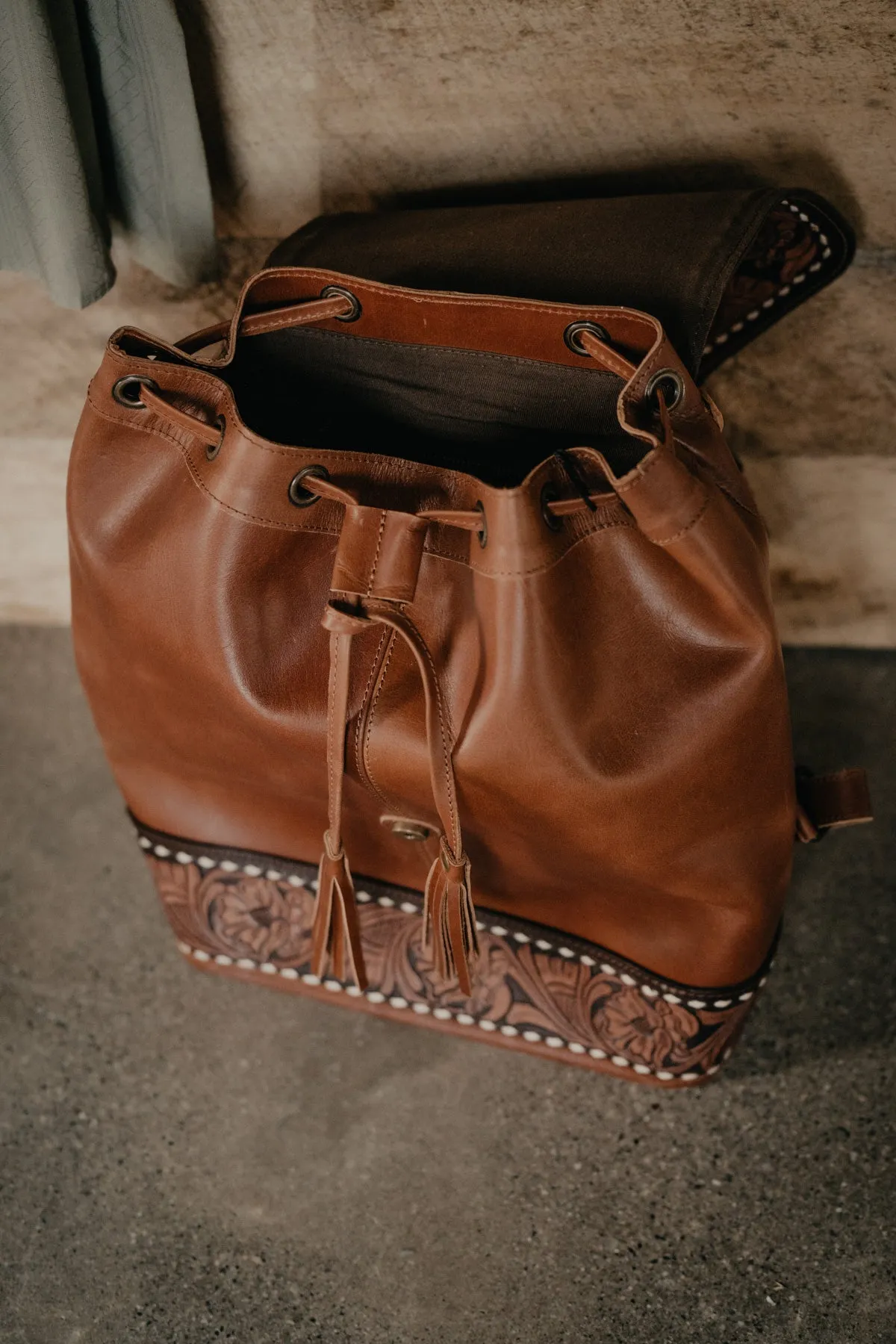 'Rory' Tooled Leather Back Pack (2 Options)