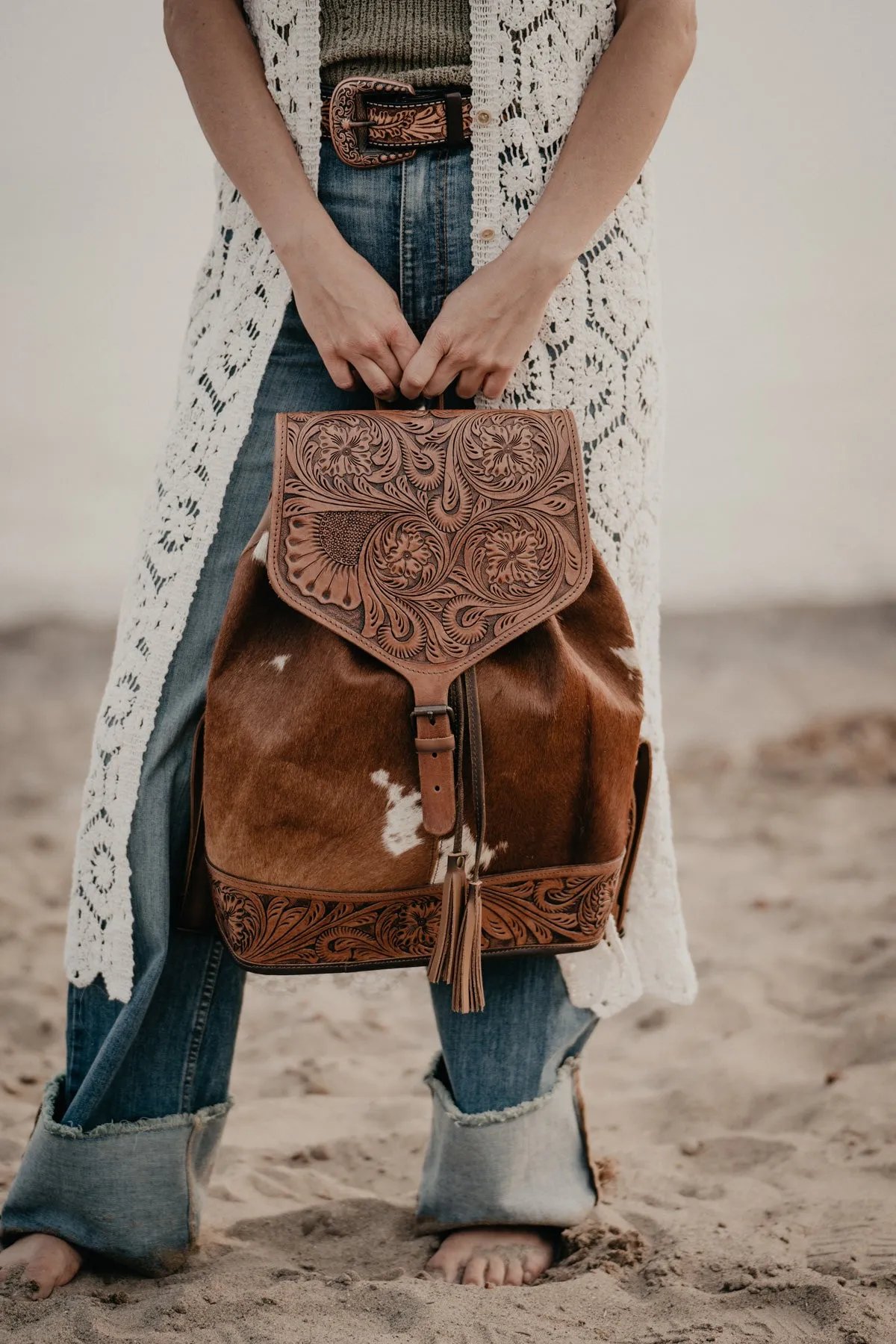 'Rory' Tooled Leather Back Pack (2 Options)