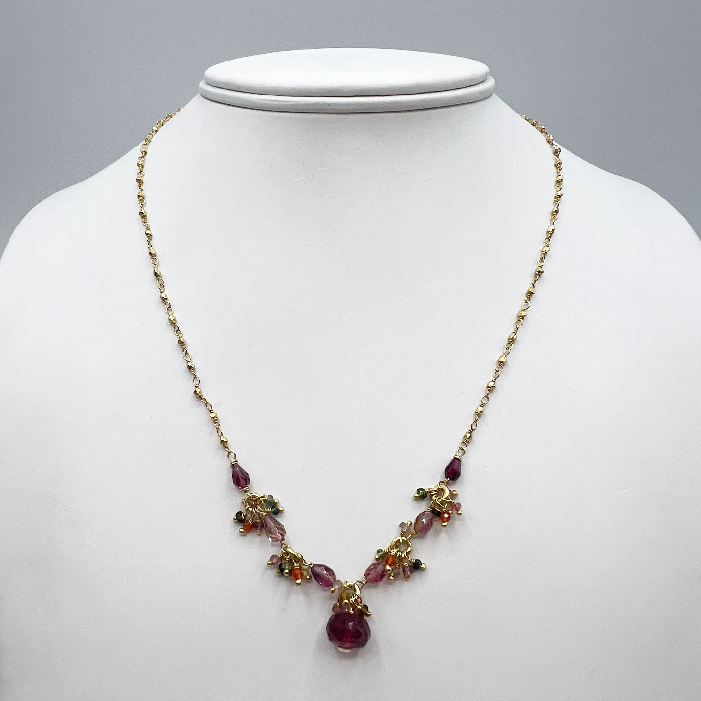 Rosy Pink Tourmaline  Necklace