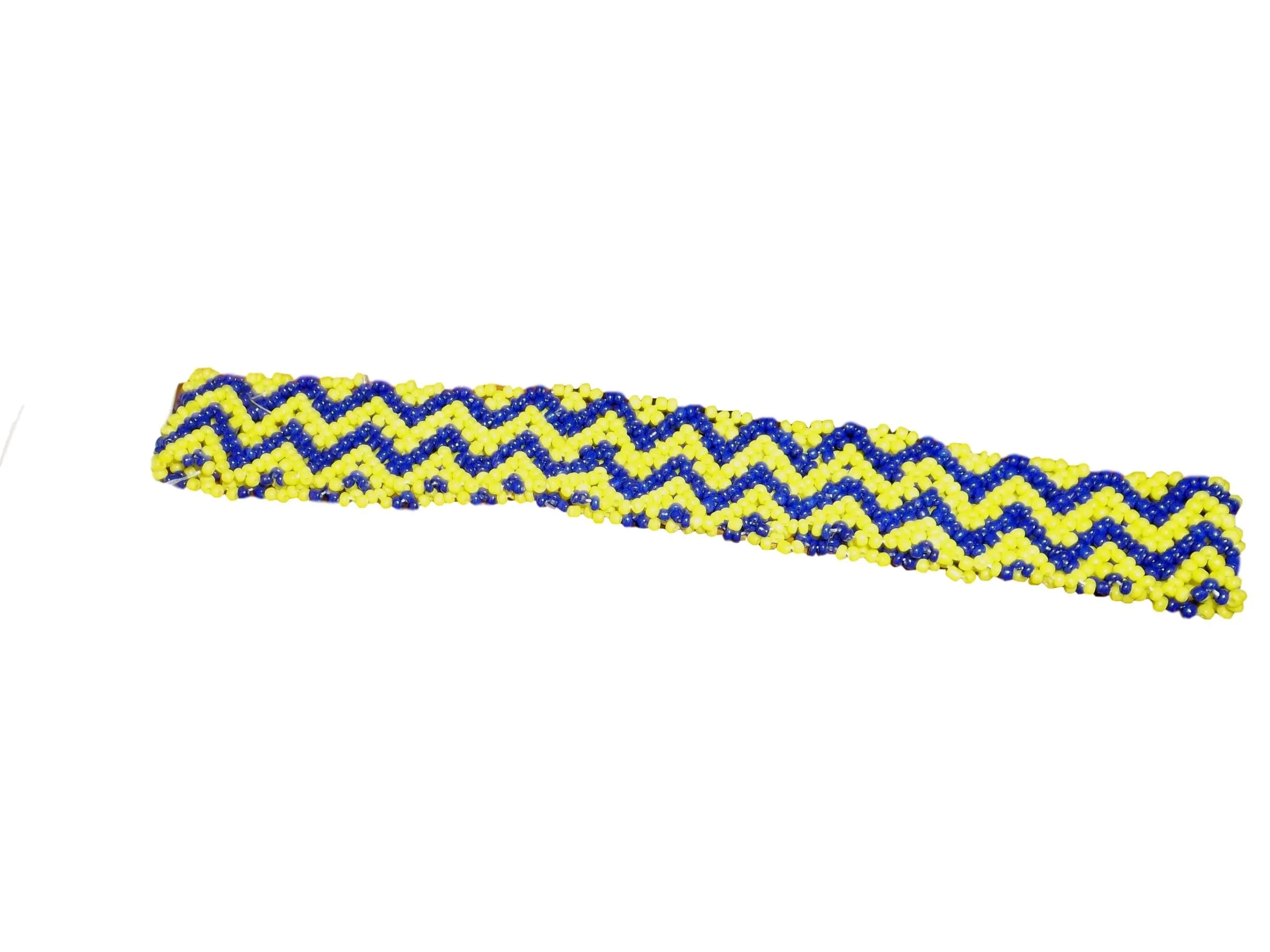Royal Blue & Gold Beaded Headband