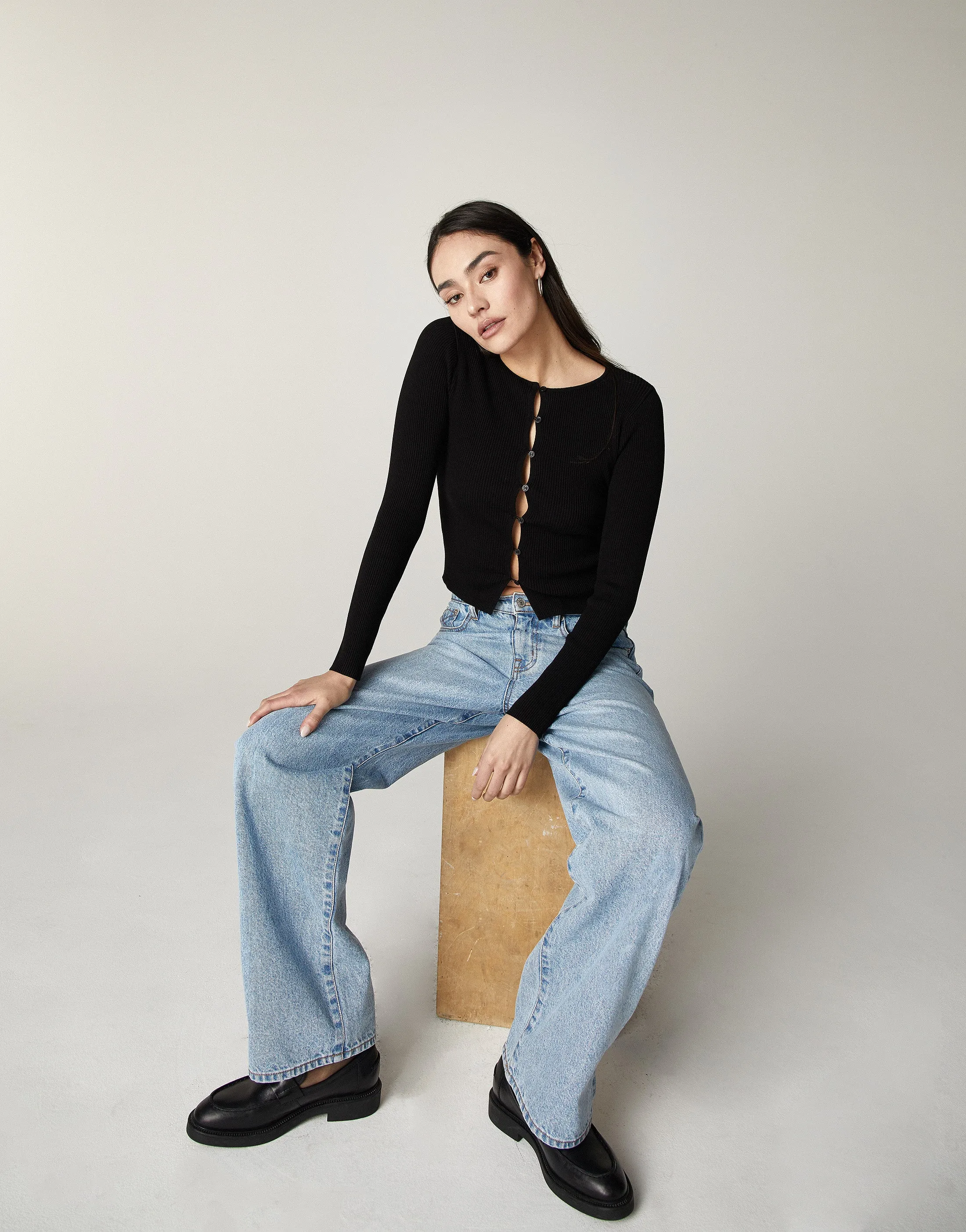 RUMI High-Rise Stacked Wide Leg in Highland