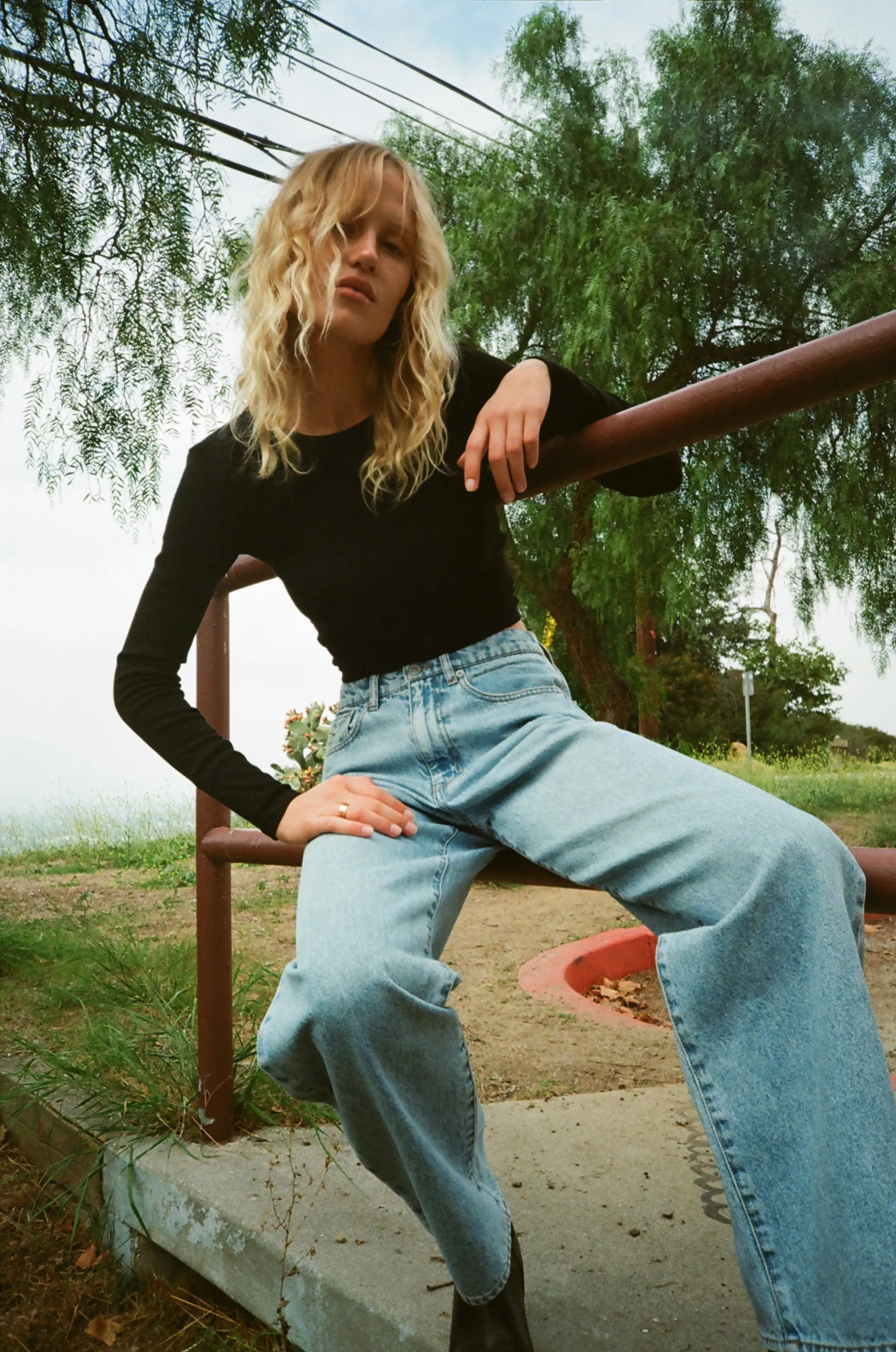 RUMI High-Rise Stacked Wide Leg in Highland