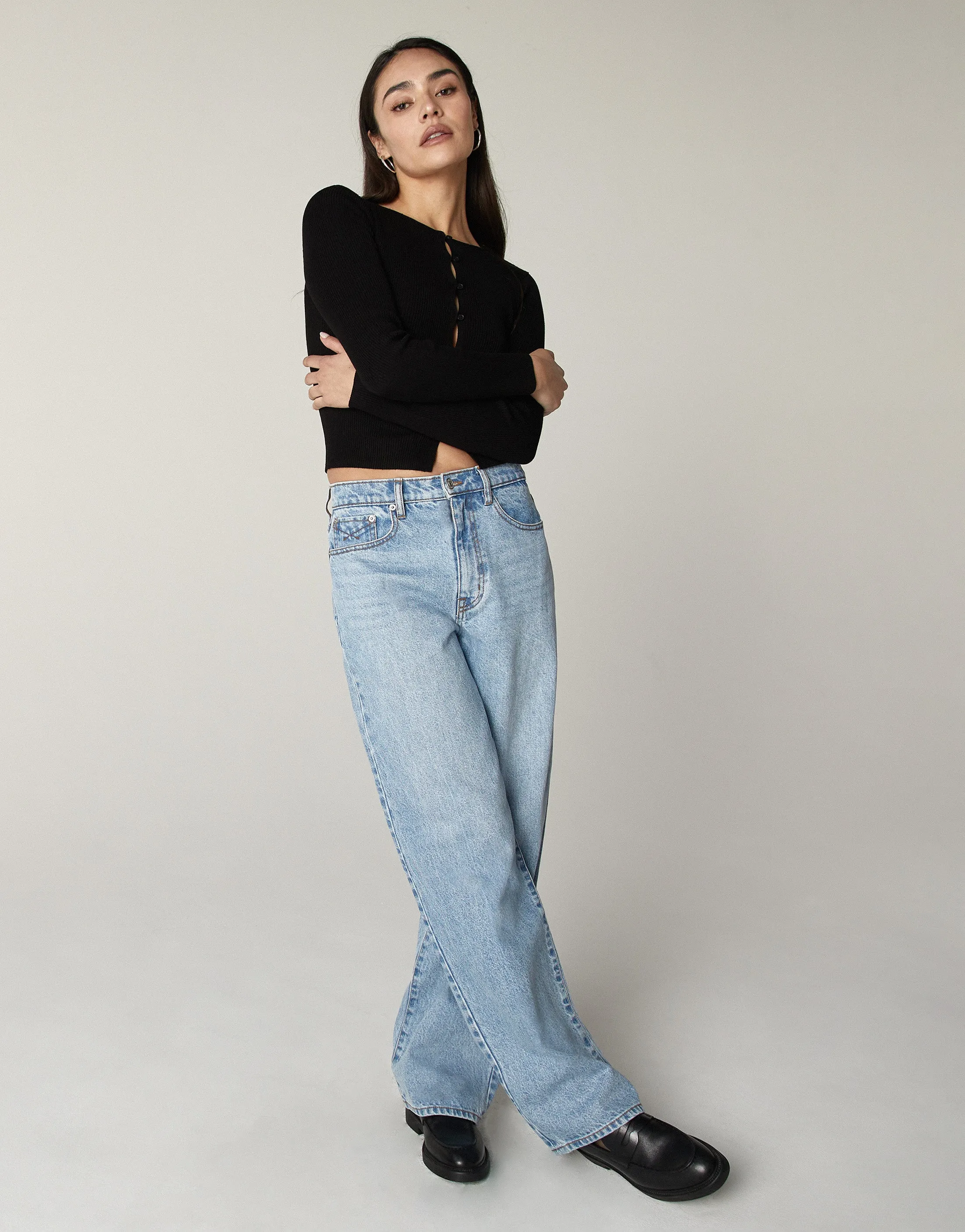 RUMI High-Rise Stacked Wide Leg in Highland