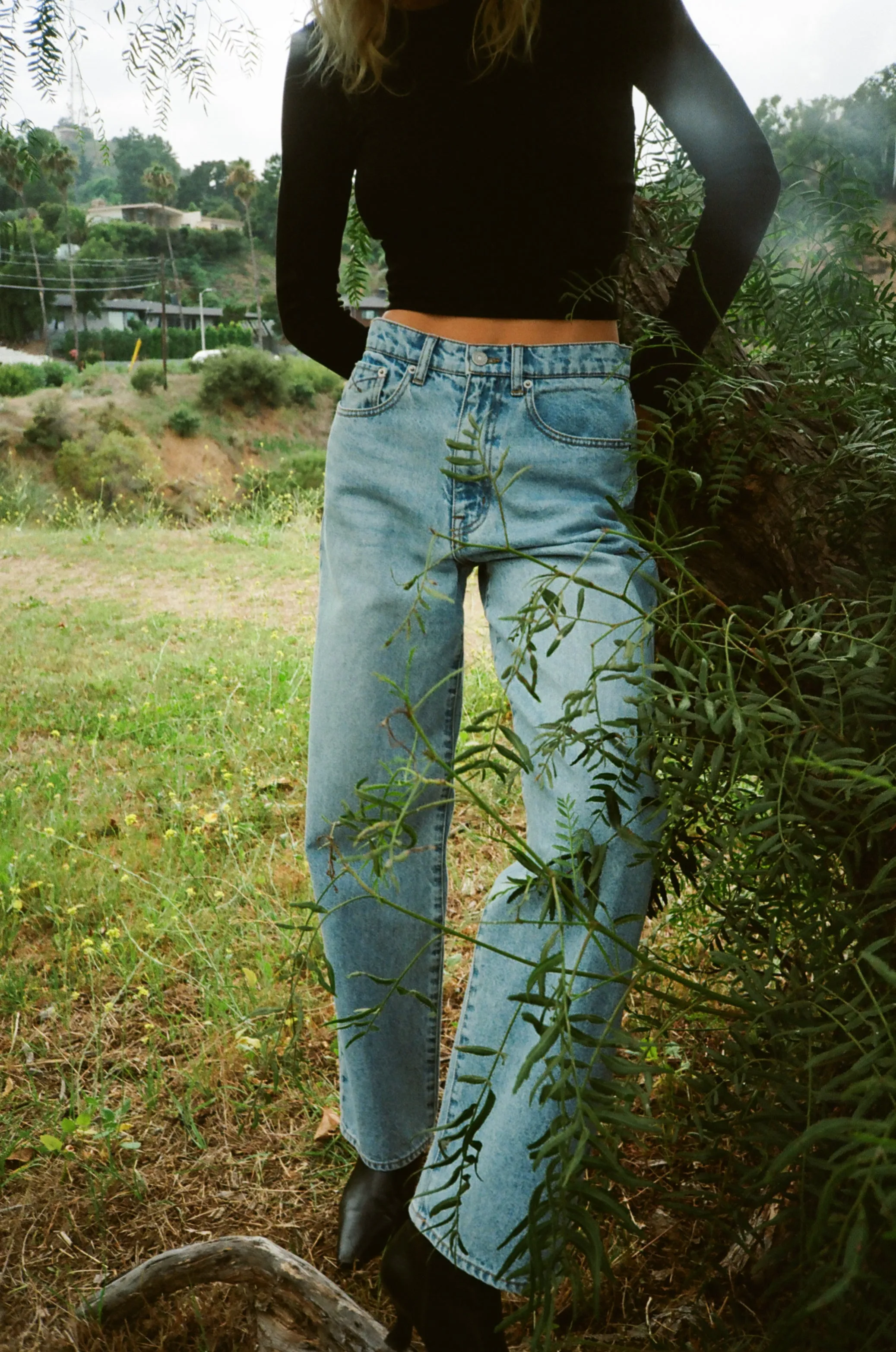 RUMI High-Rise Stacked Wide Leg in Highland