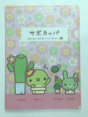 San-x Sabo Kappa Cactus A4 plastic file folder