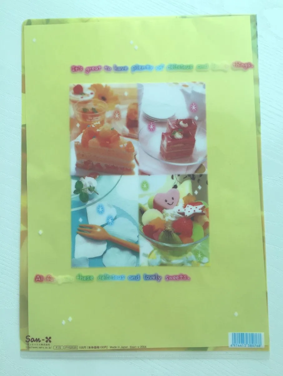 San-x Sugar Recipe A4 plastic file folder
