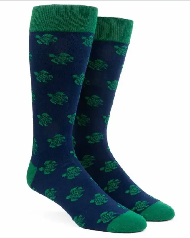 Sea Turtles Navy Dress Socks