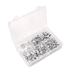 Sealey 200 Piece Splined Threaded Insert Rivet Nut Assortment M4-M8 Metric