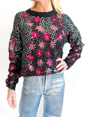 Sequin Star Embellished Sweater